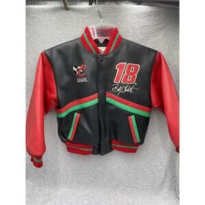 Chase Authentics Bobby Labonte Faux Leather Jacket Red Kids Size 6 Vintage